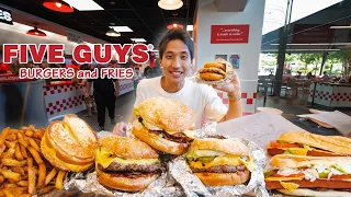 FIVE GUYS $100 Menu Challenge! | Five Guys Singapore Mukbang!