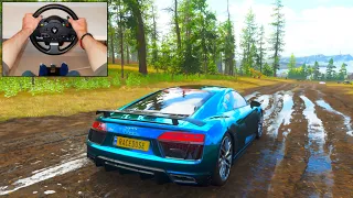 1000BHP Twin Turbo Audi R8 V10 Plus - Forza Horizon 4 | Thrustmaster TMX gameplay