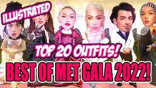 MET Gala 2022 - BEST 20 LOOKS - Illustrated Fashion Comparison! MET 2022 Metropolitan Museum of Art