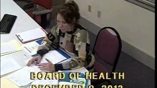 Board of Health meeting from December 9, 2013