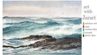 How to paint watercolor ocean / waves painting /Ocean waves. watercolor waves tutorial for you.