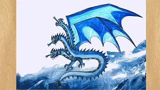 Draw a Three Headed Dragon of Ice I Dragon Drawing Tutorial by Rio Art Club