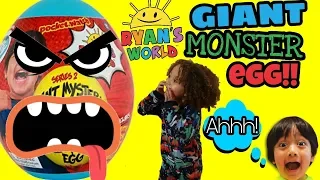 OPENING RYAN'S WORLD GIANT MYSTERY EGG! Ryan's World Surprise Egg turns into a Monster! Pretend Play