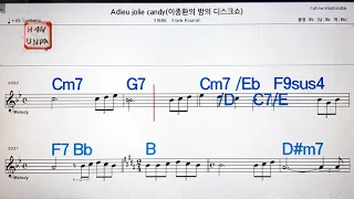 Adieu Jolie candy//Frank Sinatra(이종환의 밤의 디스크쇼)💋노래방, 가라오케, 코드 큰 악보,💖Karaoke, Sheet Music, Chord, MR