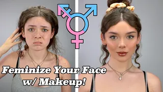 Facial Feminization Surgery w/ Makeup! (Tips For Feminizing Your Face w/ Makeup)