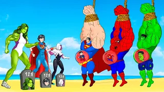 Rescue SUPER HEROES HULK PREGNANT & SPIDERMAN, SUPERMAN : Who Is The King Of Super Heroes - FUNNY