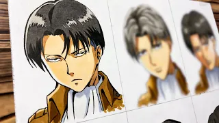 Drawing LEVI in Different Anime Styles - リヴァイ・アッカーマン (Attack on Titan)