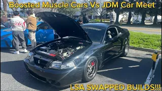 Boosted Builds Leaving Bay Area Cars and Coffee!! GT500, Terminator Cobra, LS Swap Builds, and More!