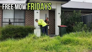 His Dog Didn't Want a Free Lawn Clean Up! #satisfying