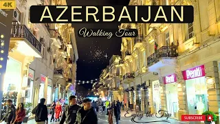 Baku Night Tour | Azerbaijan Baku 4K | Driving Tour | Nizami Street | Must Visit Places in Baku 🇦🇿