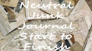 LIVE Craft with Me Final Neutral Junk Journal Start to Finish How To Make Vintage Antique French