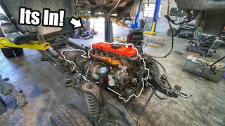 CUMMINS Swapping a 6.4 Ford! Engine Install and Suspension! Fummins Build Pt.8!