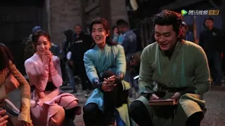 Douluo Continent 《斗罗大陆》 drama BTS [2021.02.09] Xiao Zhan 肖战 and the cast having fun on set