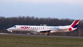 HOP! (Air France) Embraer ERJ-145 Departing | Luxair Q400 Landing | Luxembourg Findel Airport