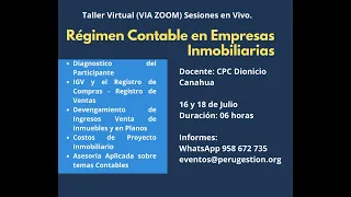 Taller Virtual Régimen Contable en Empresas Inmobiliarias