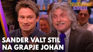 Sander Schimmelpenninck weet niet wat hij moet zeggen na grapje Johan | VANDAAG INSIDE