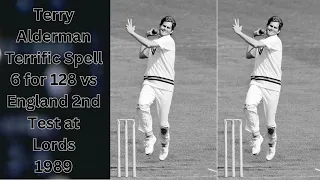 Terry Alderman Terrific Spell 6 for 128 vs England 2nd Test at Lords in 1989 Ashes Series