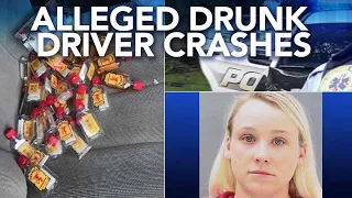 Police: Woman driving drunk crashes with 3 kids in the car
