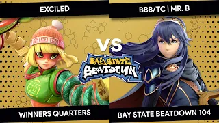 Bay State Beatdown 104 - Exciled (Min Min) vs BBB/TC | Mr. B (Lucina) - Winners Quarters