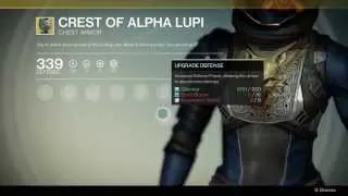 Destiny Exotic Chest Armor: Crest Of Alpha Lupi Hunter