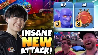 GAKU invents INSANE NEW BOWLER BOMB attack in Clash Worlds FINALS! Eric&Lexnos REACT! Clash of Clans