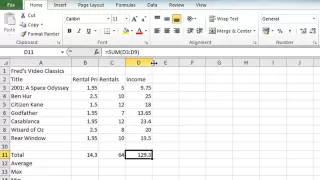 Excel 2010 Tutorial For Beginners #4 - AutoSum Function (Microsoft Excel)