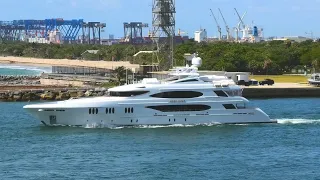 160ft Superyacht "Reef Chief" heading out of Port Everglades, Fort Lauderdale, FL.