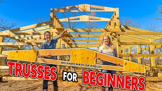 How To Build Easy ROOF TRUSSES For BARN or SHED! (No Math or Angles)