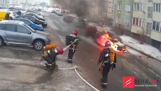 На Панченко в Минске Беларусь 5 февраля сгорел автомобиль