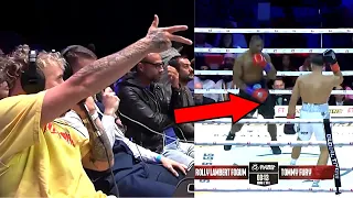 JAKE PAUL TROLLS TOMMY FURY DURING HIS FIGHT! (BEST BITS)