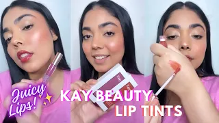 *NEW* Kay Beauty Lip Tints (Honey & Boujee) | Juicy Lips | First Impressions, Hand & Lip Swatch