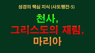 성경의 핵심 지식 (사도행전5) 천사, 그리스도의 재림, 마리아 청주성경침례교회 신영열 목사