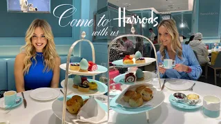 Come to Harrods with us! Afternoon Tea at the Tiffany Cafe & Beauty Halls | Rachel and Megan