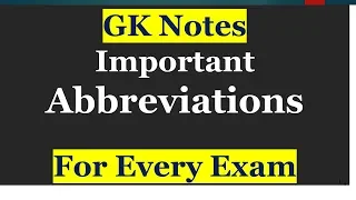 Important Abbreviations for Competitive Exams | Abbreviation list GK