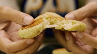 Ripe Plantain and White Cheese Arepas