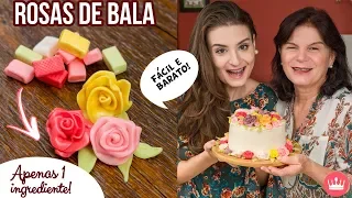 COMO FAZER ROSAS DE BALA (flores super fáceis) | Prt. Mama Rossi | Cozinha do Bom Gosto | Gabi Rossi