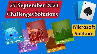 27.09.2021 Solutions for Microsoft Solitaire Collection Daily Challenge