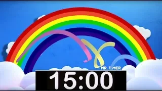 Rainbow Timer 15 Minutes! Countdown Timer with Music for Kids!