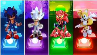 Sonic Exe 🔴 Hyper Sonic 🔴 Spider Man Sonic 🔴 Tails Sonic | Sonic Tiles Hop EDM Rush