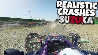 REALISTIC F1 CRASHES JAPANESE GP!