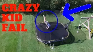 TROLLING CRAZY KID ON TRAMPOLINE WITH DRONE