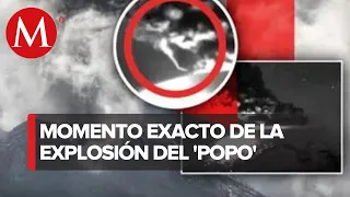 Explosión en el volcán Popocatépetl arrojó material volcánico incandescente