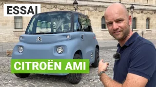 Citroen AMI test road in Paris : the cheap electric car without license (english subtitles)