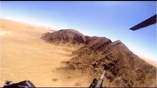 Chinook Helicopter Door Gunner in Afghanistan - Aerial Footage of Door Gunner Over Afghanistan