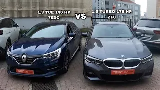 Bmw G20 320i (1.6 Turbo 170 HP) VS Renault Megane 1.3 TCE 140 HP 7EDC Rolling Ve Hızlanma Testi