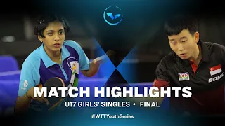 Ghorpade Yashaswini Deepak vs Zhou Jingyi | WTT Youth Contender Senec | U17 GS | Finals