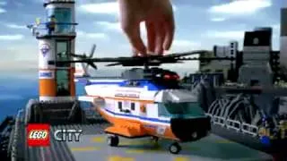 Lego City #7738 Coast Guard Helicopter & Life Raft Commercial