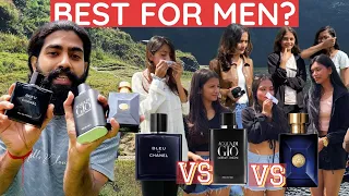 Dylan Blue vs Bleu De Chanel vs Acqua di Gio Profumo | Nepalese Ladies 🇳🇵Reaction #fragrancebattle