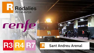 Rodalies de Catalunya - Estación de Sant Andreu Arenal (R3/R4/R7) (4K)