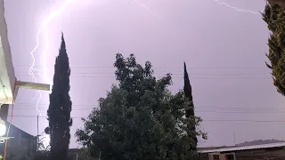 Intense thunderstorm with loud thunder in Michoacán México May 24, 2022